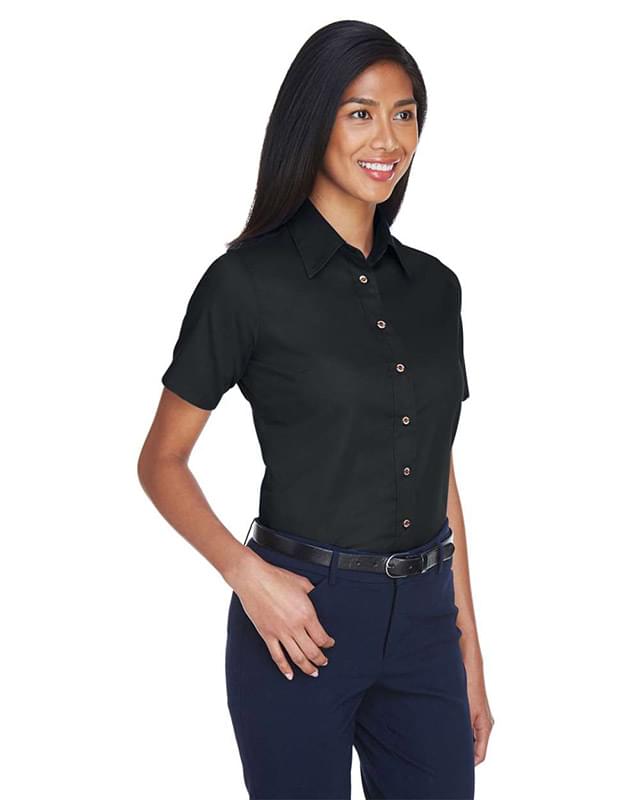 Women's Easy Blend™ Short Sleeve Twill Dress Shirt with Stain-Release Women's Easy Blend™ Short Sleeve Twill Dress Shirt with Stain-Release