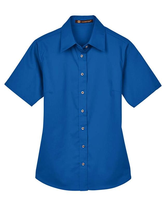 Women's Easy Blend™ Short Sleeve Twill Dress Shirt with Stain-Release