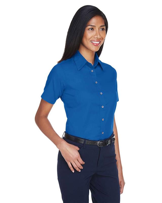 Women's Easy Blend™ Short Sleeve Twill Dress Shirt with Stain-Release Women's Easy Blend™ Short Sleeve Twill Dress Shirt with Stain-Release