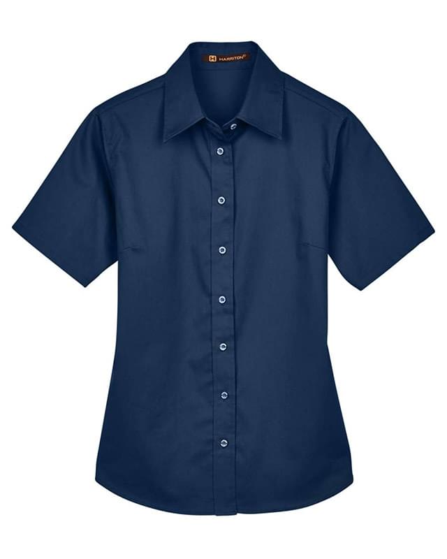 Women's Easy Blend™ Short Sleeve Twill Dress Shirt with Stain-Release