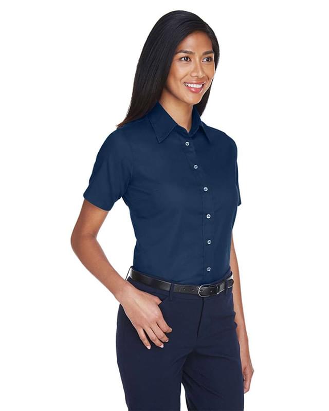 Women's Easy Blend™ Short Sleeve Twill Dress Shirt with Stain-Release Women's Easy Blend™ Short Sleeve Twill Dress Shirt with Stain-Release