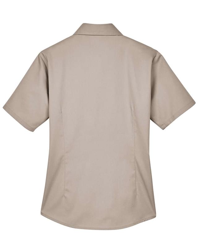 Women's Easy Blend™ Short Sleeve Twill Dress Shirt with Stain-Release Women's Easy Blend™ Short Sleeve Twill Dress Shirt with Stain-Release