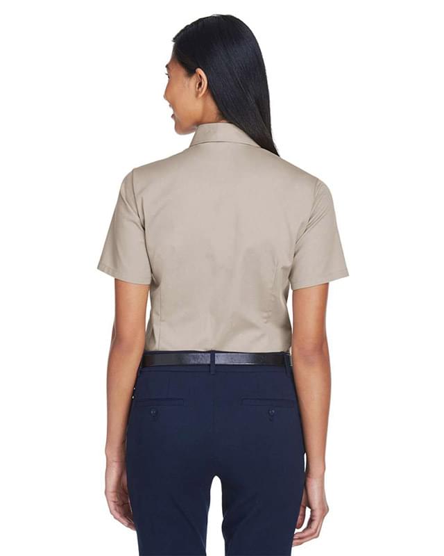 Women's Easy Blend™ Short Sleeve Twill Dress Shirt with Stain-Release Women's Easy Blend™ Short Sleeve Twill Dress Shirt with Stain-Release