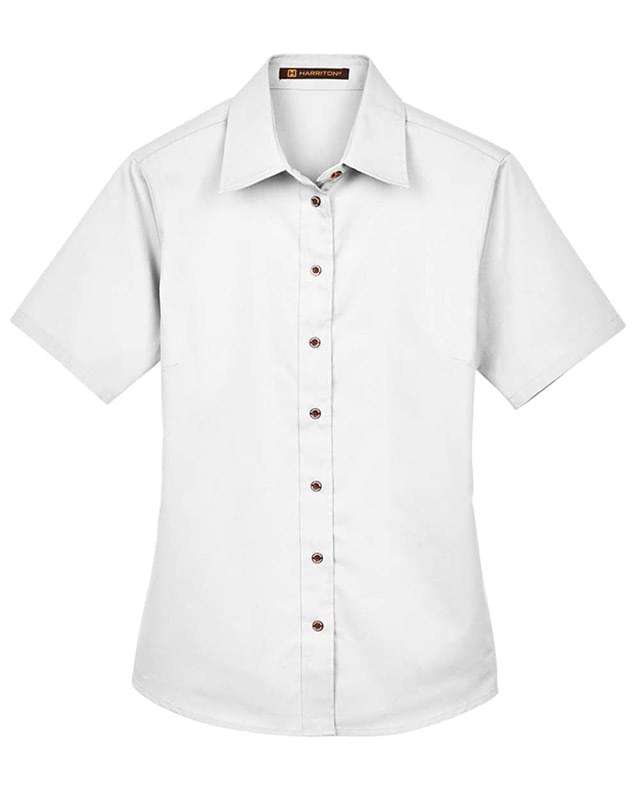 Women's Easy Blend™ Short Sleeve Twill Dress Shirt with Stain-Release