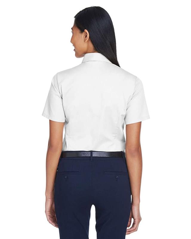 Women's Easy Blend™ Short Sleeve Twill Dress Shirt with Stain-Release Women's Easy Blend™ Short Sleeve Twill Dress Shirt with Stain-Release