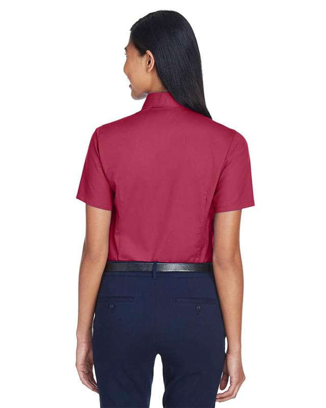 Women's Easy Blend™ Short Sleeve Twill Dress Shirt with Stain-Release