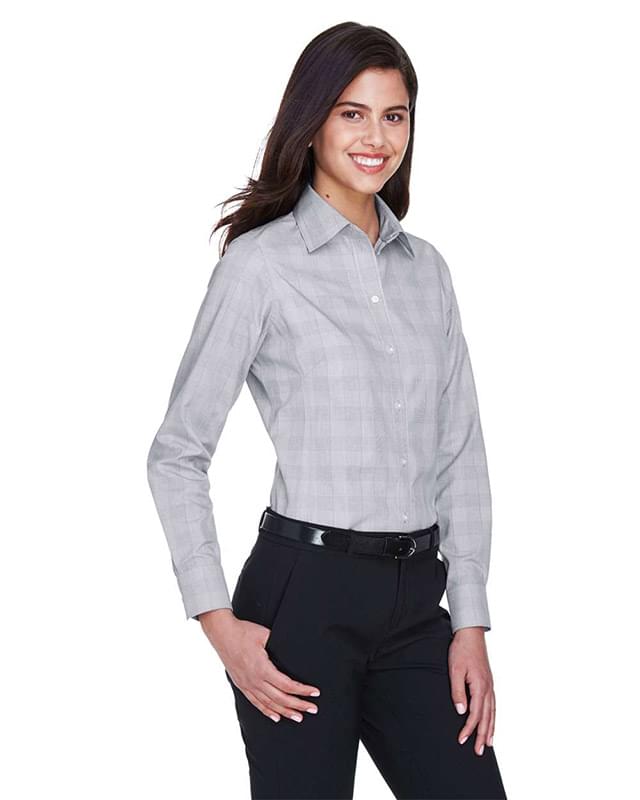 Women's Crown Collection® Glen Plaid Woven Dress Shirt