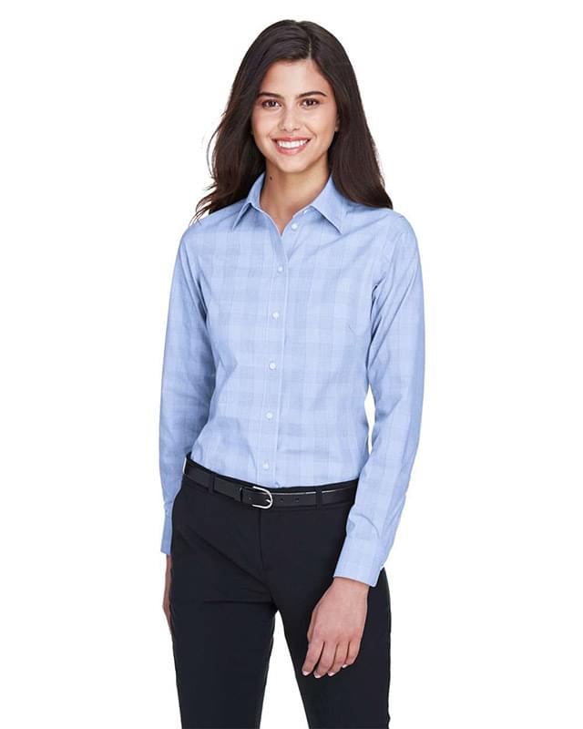 Women's Crown Collection® Glen Plaid Woven Dress Shirt Women's Crown Collection® Glen Plaid Woven Dress Shirt