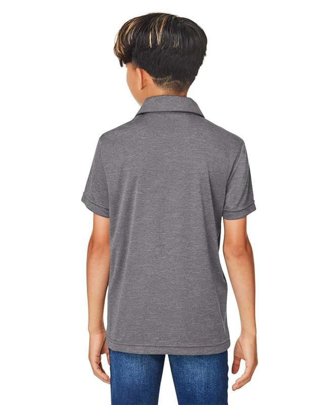 Youth Zone Sonic Heather Performance Polo Youth Zone Sonic Heather Performance Polo