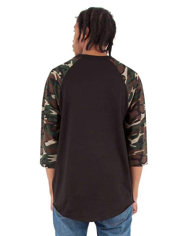 Three-Quarter Sleeve Camo Raglan T-Shirt Three-Quarter Sleeve Camo Raglan T-Shirt