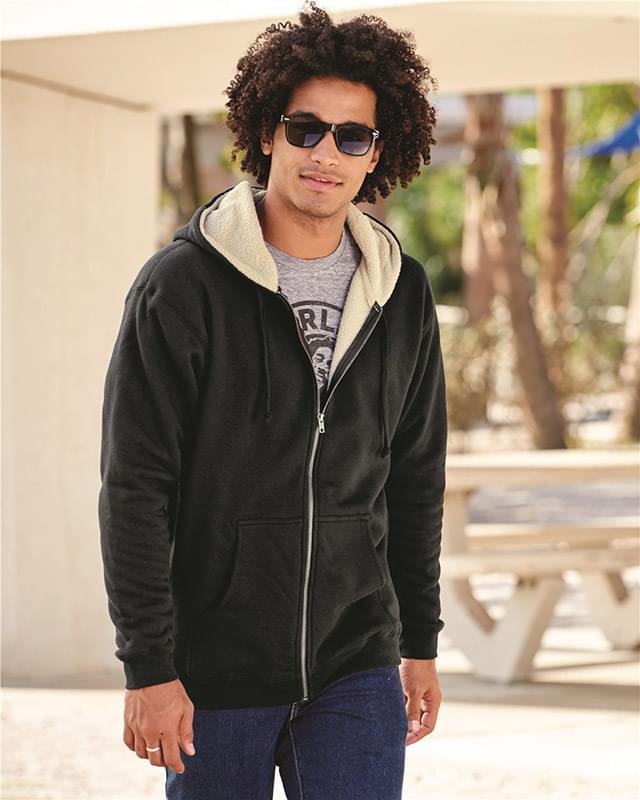 Sherpa-Lined Full-Zip Hooded Sweatshirt
