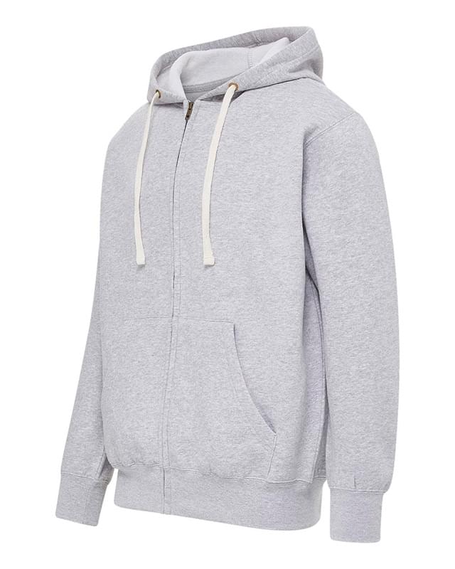 Unisex Vintage Fleece Full-Zip Hooded Sweatshirt
