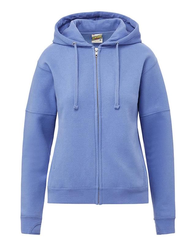 Women's Vintage Fleece Hooded Full-Zip Sweatshirt