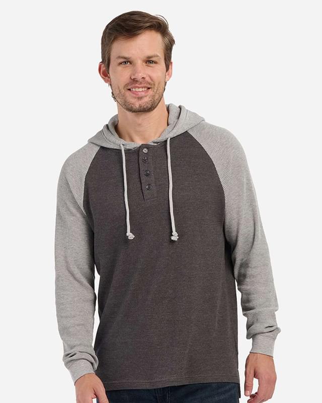 Unisex Waffle Knit Pullover Hooded Long Sleeve T-Shirt Unisex Waffle Knit Pullover Hooded Long Sleeve T-Shirt