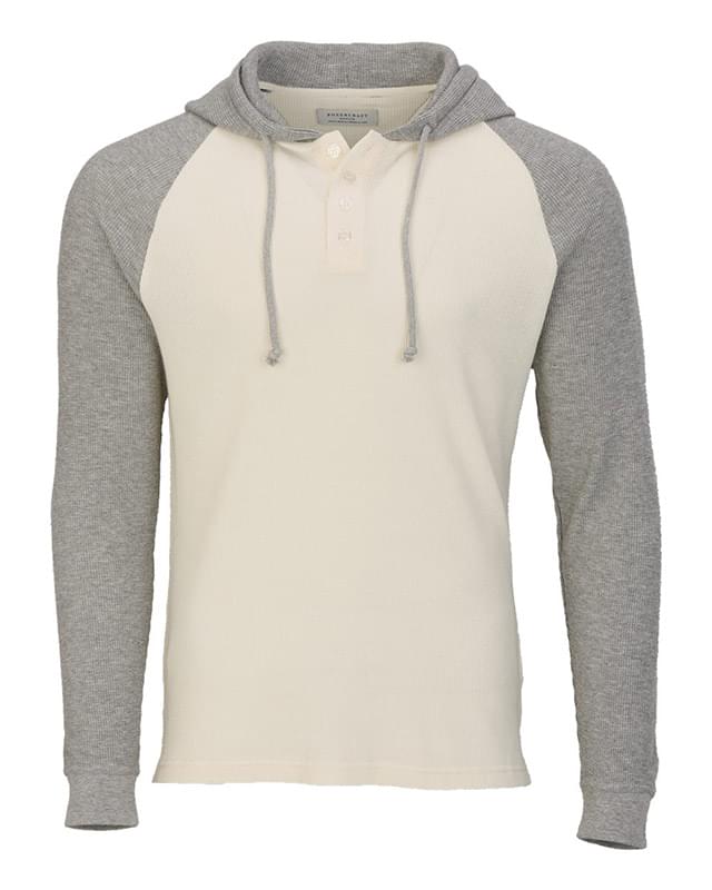 Unisex Waffle Knit Pullover Hooded Long Sleeve T-Shirt
