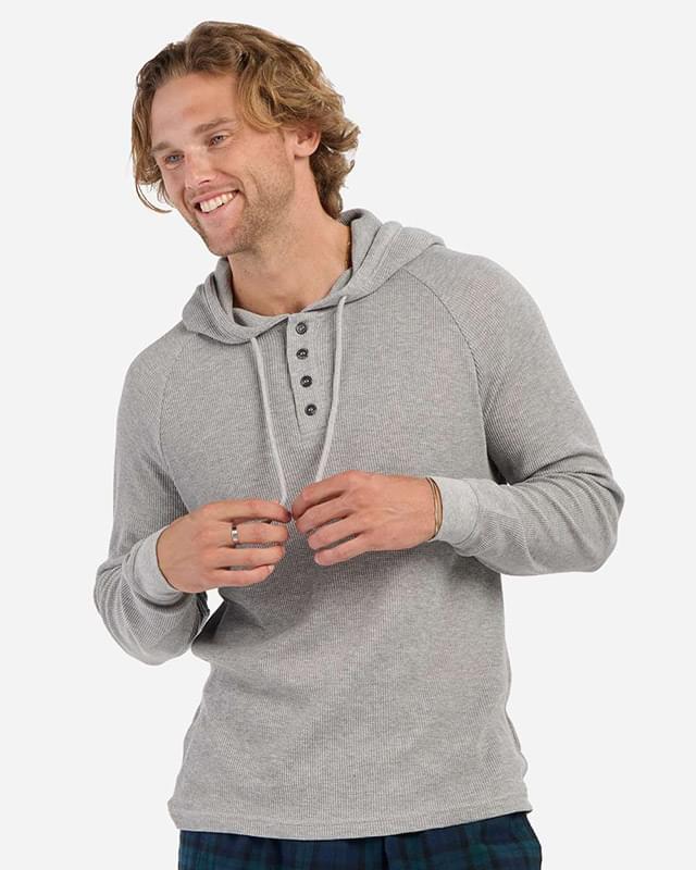 Unisex Waffle Knit Pullover Hooded Long Sleeve T-Shirt Unisex Waffle Knit Pullover Hooded Long Sleeve T-Shirt