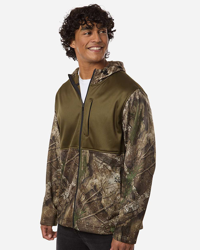 Unisex Realtree® Performance Colorblocked Full-Zip Hooded Sweatshirt