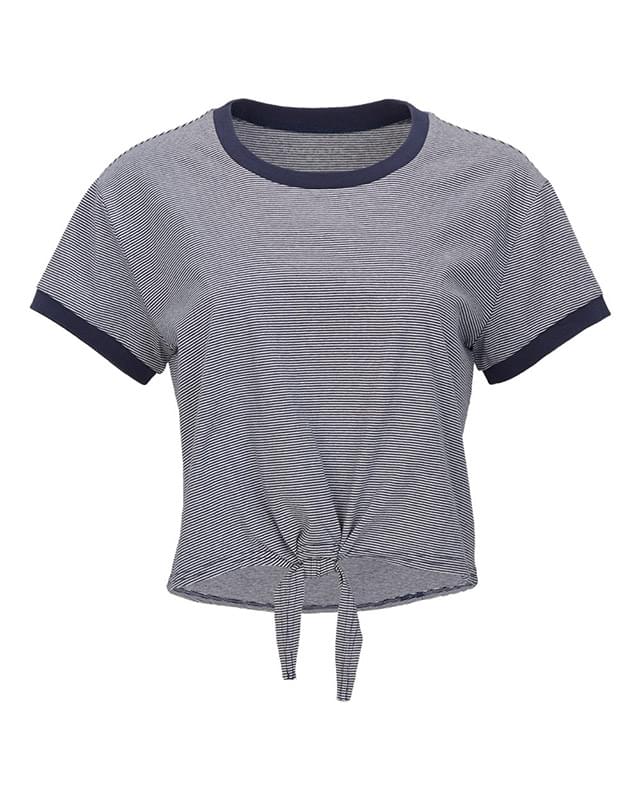 Women's Striped Tie Front T-Shirt