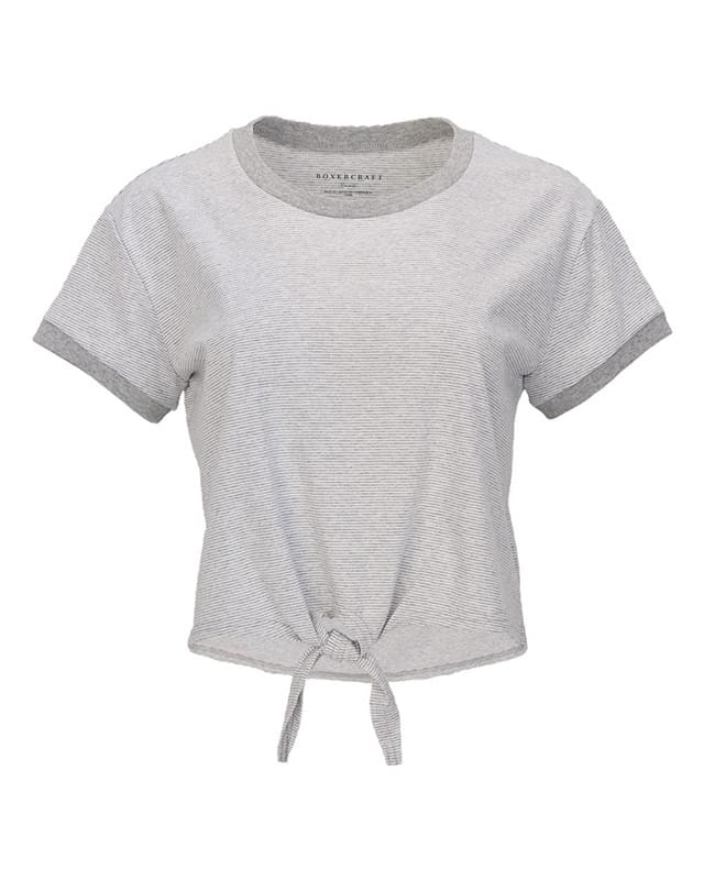 Women's Striped Tie Front T-Shirt