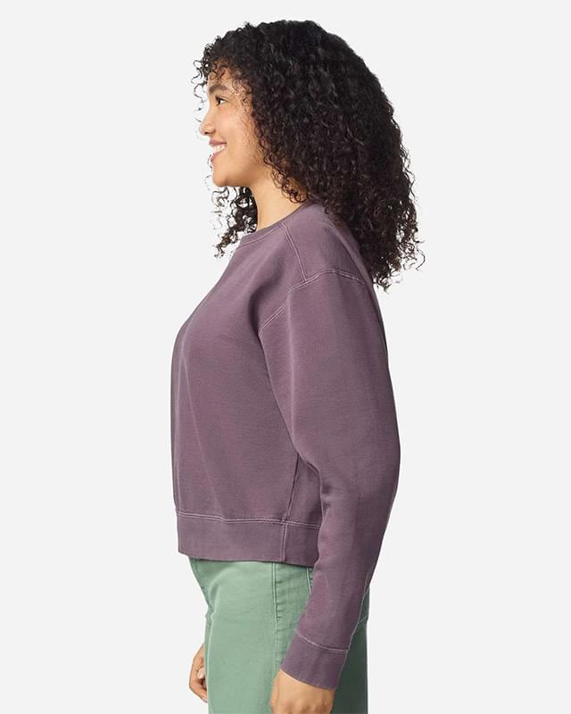 Women's Garment-Dyed Mid-Length Crewneck Sweatshirt