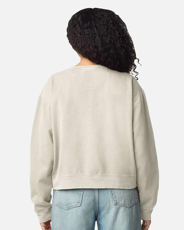 Women's Garment-Dyed Mid-Length Crewneck Sweatshirt