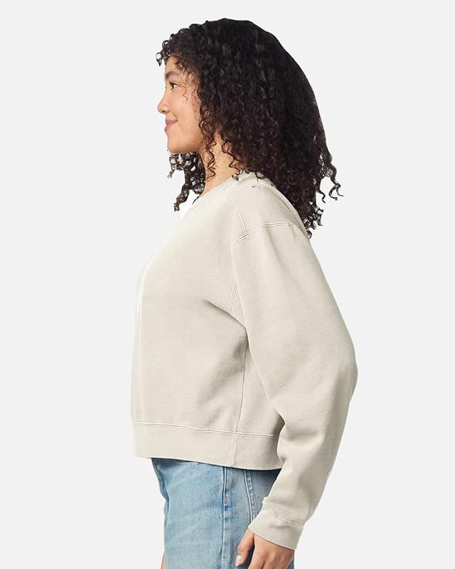 Women's Garment-Dyed Mid-Length Crewneck Sweatshirt