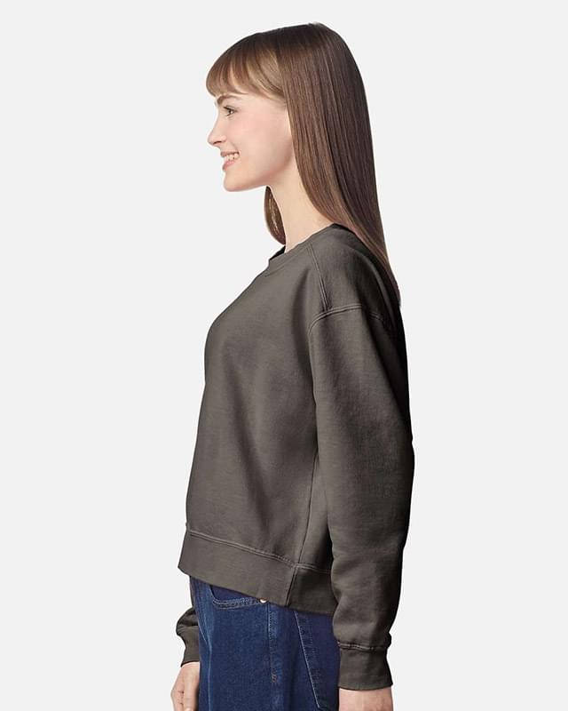 Women's Garment-Dyed Mid-Length Crewneck Sweatshirt Women's Garment-Dyed Mid-Length Crewneck Sweatshirt