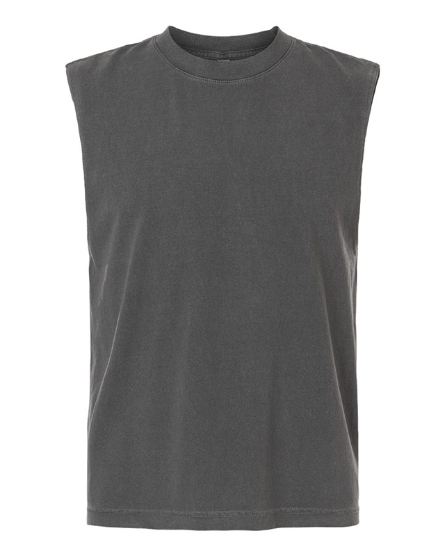 Unisex Heavyweight Cotton Garment-Dyed Mid-Length Muscle Tee