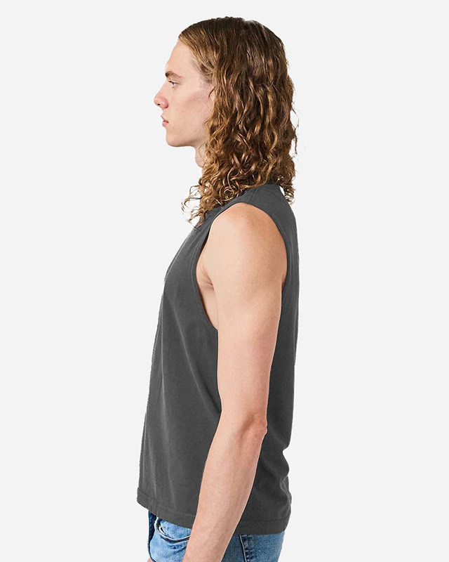 Unisex Heavyweight Cotton Garment-Dyed Mid-Length Muscle Tee