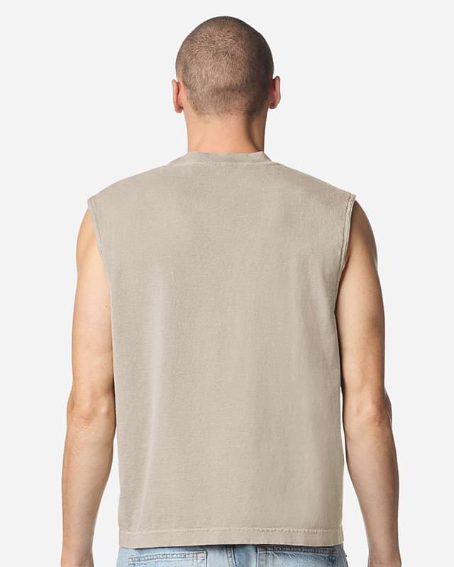 Unisex Heavyweight Cotton Garment-Dyed Mid-Length Muscle Tee