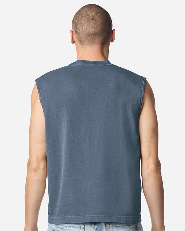 Unisex Heavyweight Cotton Garment-Dyed Mid-Length Muscle Tee