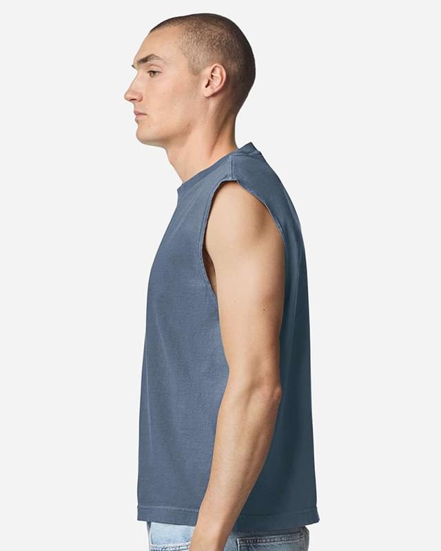 Unisex Heavyweight Cotton Garment-Dyed Mid-Length Muscle Tee