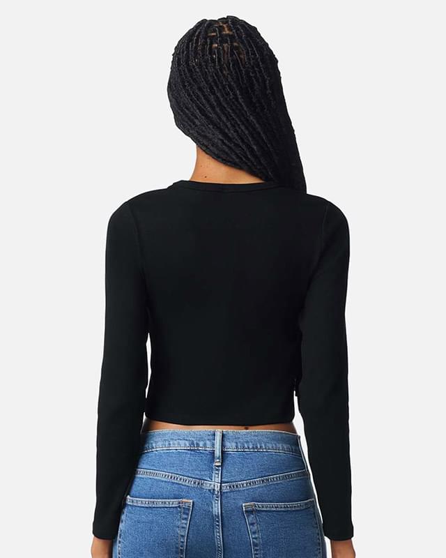 Women's Baby Rib Long Sleeve Cropped Tee