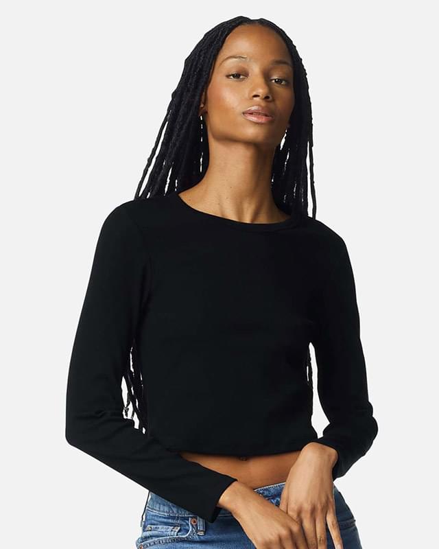 Women's Baby Rib Long Sleeve Cropped Tee