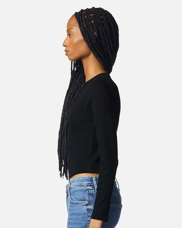 Women's Baby Rib Long Sleeve Cropped Tee