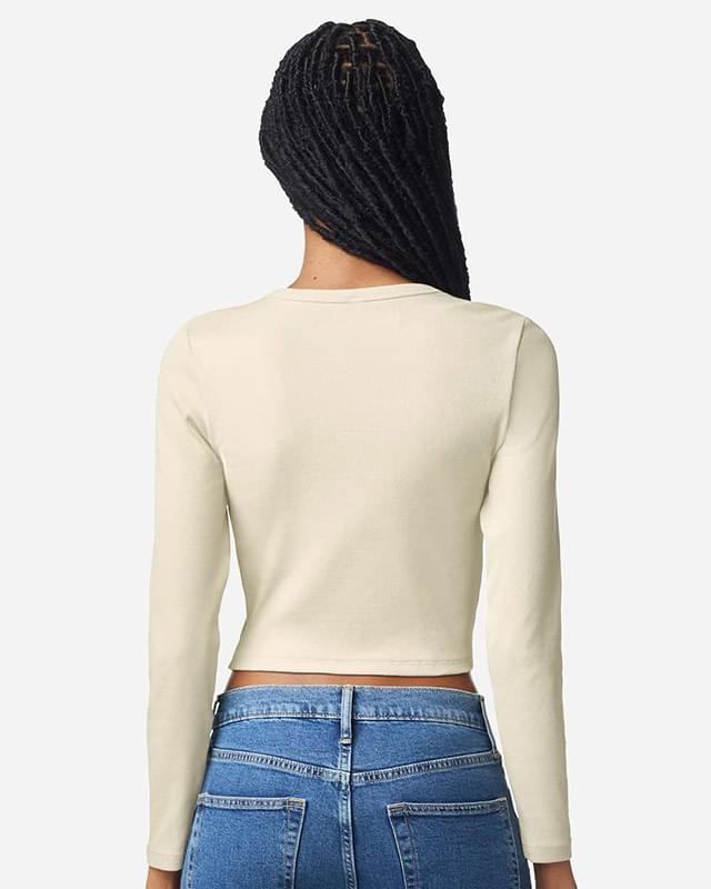 Women's Baby Rib Long Sleeve Cropped Tee