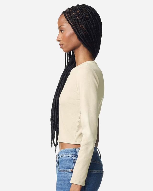 Women's Baby Rib Long Sleeve Cropped Tee