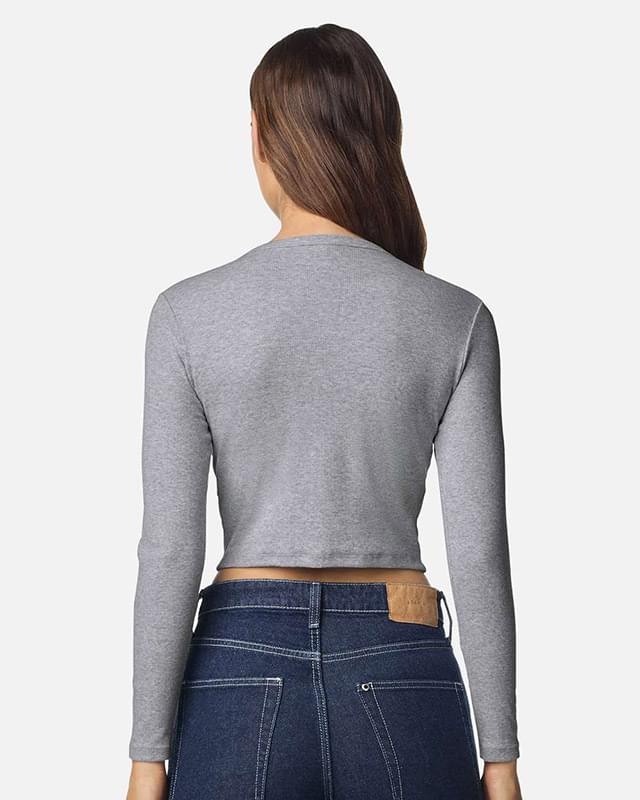 Women's Baby Rib Long Sleeve Cropped Tee