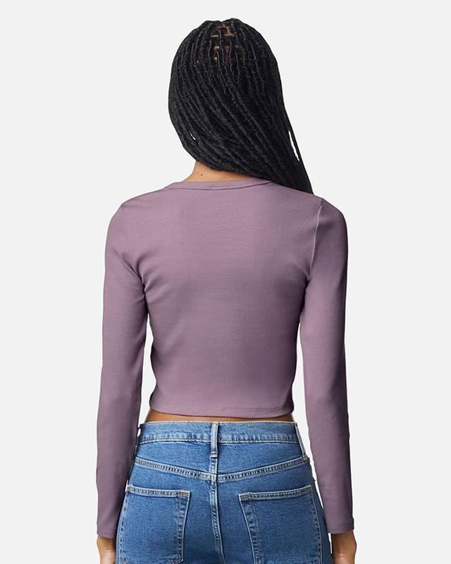 Women's Baby Rib Long Sleeve Cropped Tee
