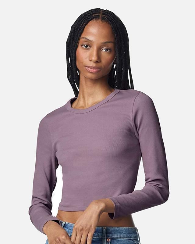 Women's Baby Rib Long Sleeve Cropped Tee