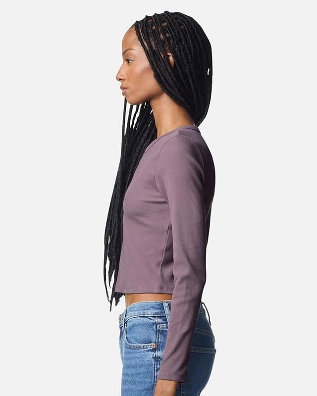 Women's Baby Rib Long Sleeve Cropped Tee