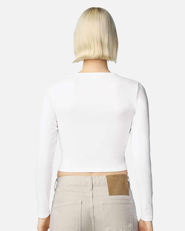 Women's Baby Rib Long Sleeve Cropped Tee