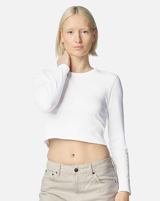 Women's Baby Rib Long Sleeve Cropped Tee