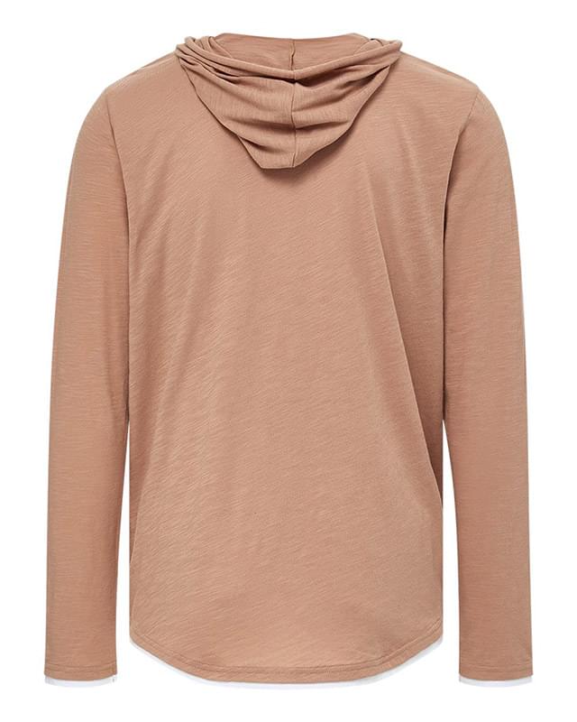 Unisex Miles Slub Hooded Long Sleeve T-Shirt