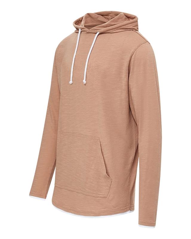 Unisex Miles Slub Hooded Long Sleeve T-Shirt