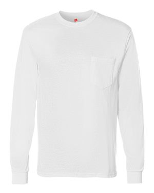 Tagless Long Sleeve T-Shirt with a Pocket