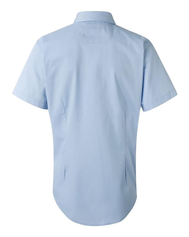 Women's Short Sleeve Stain-Resistant Tapered Twill Shirt Women's Short Sleeve Stain-Resistant Tapered Twill Shirt