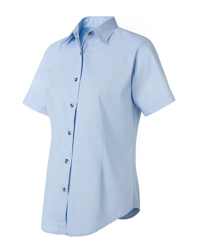 Women's Short Sleeve Stain-Resistant Tapered Twill Shirt