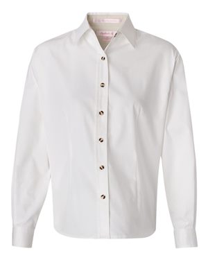 Women's Long Sleeve Stain-Resistant Tapered Twill Shirt