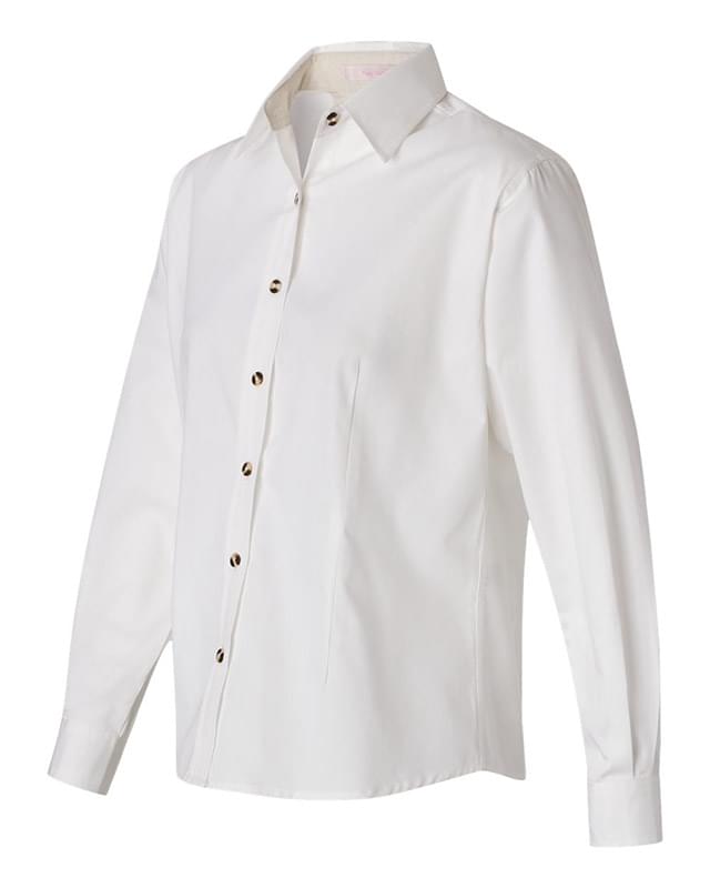 Women's Long Sleeve Stain-Resistant Tapered Twill Shirt